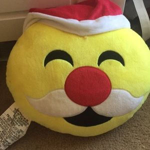 Emoji happy Santa cried little pillow